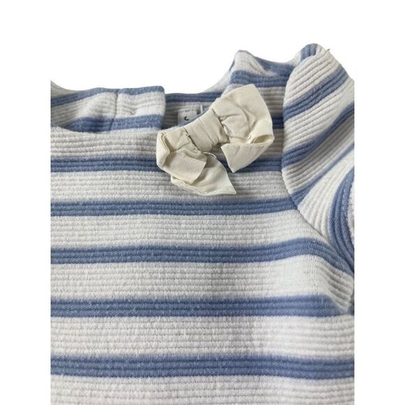 Janie and Jack Striped Peplum Bow Short Sleeve Pullover Top Blouse 0-3 Months - Picture 2 of 7
